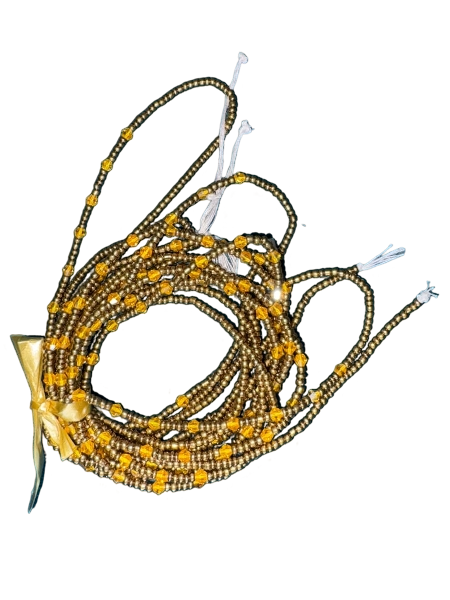 Gilded Amber | Metallic Gold Seed Beads with Faceted Honey-Amber Crystals