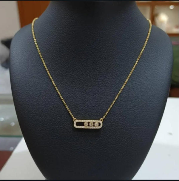 Modern Luxe | Floating Diamond Bar Pendant Necklace
